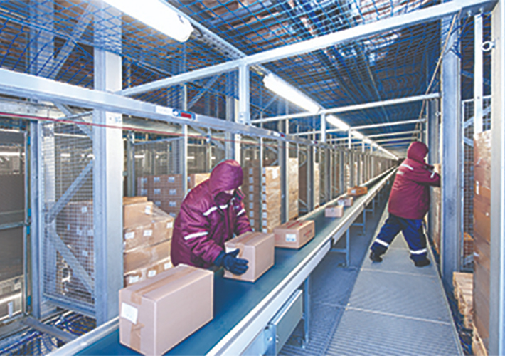 Workers in Cold Storage Warehouse